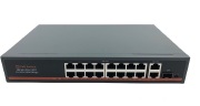 SWITCH 16 PoE (48V) 250W 16G+2Up Link +1SFP